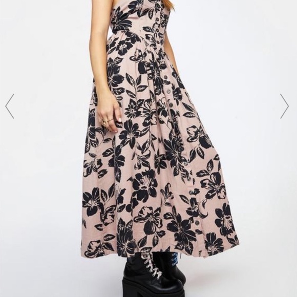 NWT Free People The Perfect Midi Sun Dress $148 Sand Combo XS - Picture 3 of 15